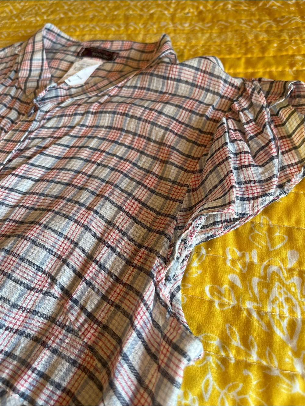 Plaid Button-Front Top - Picture 4 of 9